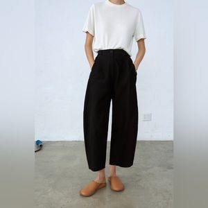 Cordera cotton seamed curved pants